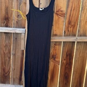 Bozzolo Black Ribbed Midi Dress